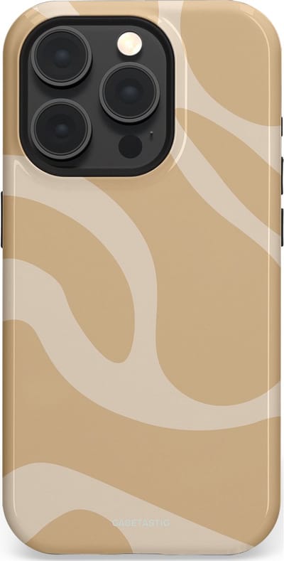 Casetastic hoesje geschikt voor Apple iPhone 15 Pro - MagSafe - Dubbellaagse bescherming - Aesthetic Beige Wave Clean Girl - Fashion Case - Beige