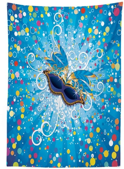 ABAKUHAUS Carnaval Tafellaken – 140x200 cm – Veelkleurig satijn