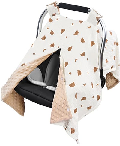 2-in-1 autostoelhoes & kap voor baby’s | Voedingsdoek voor mama, eenvoudig te bevestigen bescherming | Veelzijdig te gebruiken voor warmte in de winter en schaduw in de zomer