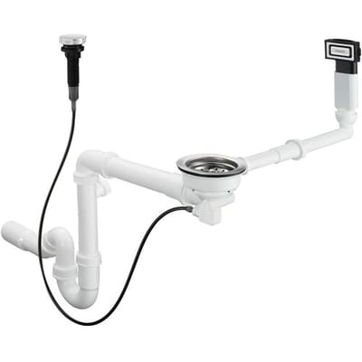 Hansgrohe Afvoergarnituren - Automatische afvoer- en overloopgarnituur voor enkele spoelbak graniet, chroom 43937000