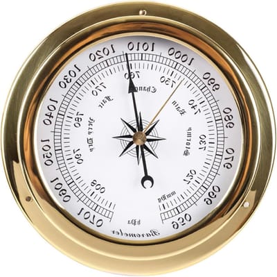 Messing Barometer - Weerstation Atmosfeer - Zeiltocht Weer - Hoge Nauwkeurigheid - 16 cm Diameter - Messing Goud