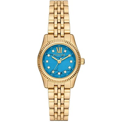 Michael Kors MK4813 Lexington Blauwe Wijzerplaat Dameshorloge 26mm goud