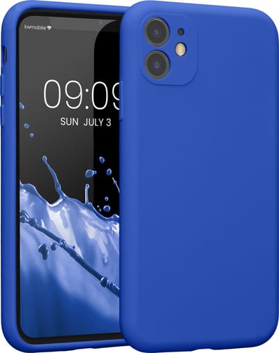 kwmobile telefoonhoesje geschikt voor Apple iPhone 11 - TPU backcover met siliconen coating - Smartphone case in Baltisch blauw