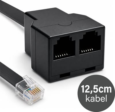 Passieve P1 Splitter 6 Poort met 12,5cm kabel Geschikt voor HomeWizard en P1 Meter - RJ12(v) & 2x RJ12(v) - Wifi Verbruiksmeter Dongle - Laadpaal en Energiemeter