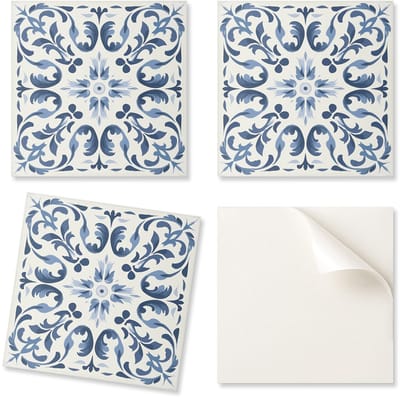 Decoratieve tegels met afbeeldingen, zelfklevend bloemenpatroon op tegels van 20x20x20 cm.