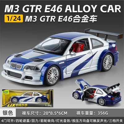 1:24 Bmw M3 Gtr E46 Legering Diecast Verzamelaar Klassieke Gt Racewagen Model Huis Trendy & Bureau Display Ornament Verjaardagscadeaus