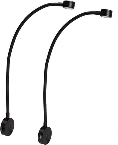 MRKK® Bedlampjes Hoofdbord - Leeslampjes met Meerdere Standen - Bedlamp Slaapkamer Volwassenen - Zwart