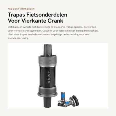Dailygoods- Trap-as Solide en Duurzaam - BSA-Innenlager - 68 mm Frame - Precisieschroefdraad - 2 Lagers - Hoge Sterkte Afdekking - Fietsas