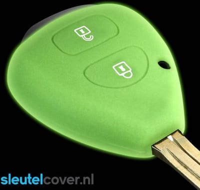 Autosleutel Hoesje geschikt voor Toyota - SleutelCover - Silicone Autosleutel Cover - Sleutelhoesje Glow in the dark / Lichtgevend