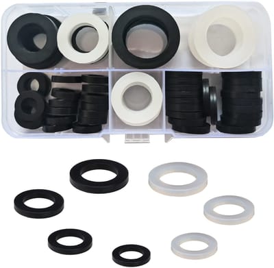 Dailygoods- Afdichtingsring 70 Stuks - O-ringen Set - Rubber/Silicagel - 15/19/24/31mm - Zwart/Wit - Voor Douchekop/Badkamer