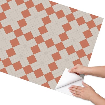Coloray Meubel Wrap Folie - Beige Meubelfolie - 75x150 cm - Wrapfolie Keuken Warm patroon - Decoratiefolie - Geometrische Meubelfolie - Meubel Wrap Folie - Woonkamer decoratie - Geometrie