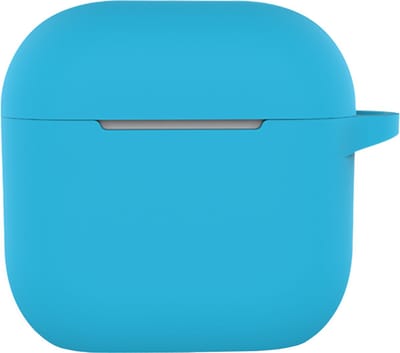 Hoesje - Geschikt voor Apple AirPods 4 - met Clip - Siliconen Hoes - Silicone Case Cover - Lichtblauw