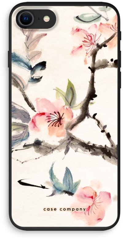 Case Company® - Hoesje geschikt voor iPhone SE 2020 hoesje - Japanse bloemen - Biologisch Afbreekbaar Telefoonhoesje - Bescherming alle Kanten en Schermrand