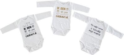 romper baby set met tekst jongen meisje lange mouw 3 stuks| lieve opa oma en mama ik ben het mooiste cadeautje dit jaar| maat 62-68 | kraamcadeau kraamkado aankondiging bekendmaking zwangerschap cadeau voor de liefste aanstaande