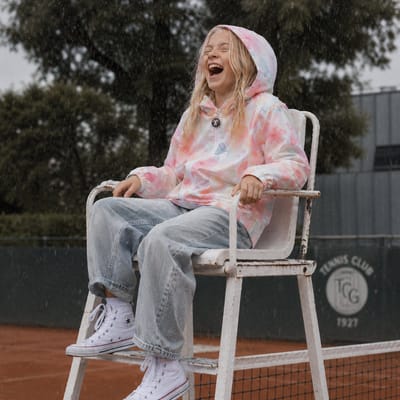 Ducksday - Regenjas Kinderen - Waterdicht - Ademend - Reflecterend - Regenkleding Meisjes - Bliss - Pastel roze met bloemen - Maat 92/98
