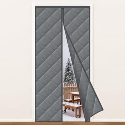 Thermovorhang voor deur 90x200cm - wintervliegengordijn met magnetisch sluitmechanisme, warmte- en koudebescherming, waterdicht en winddicht