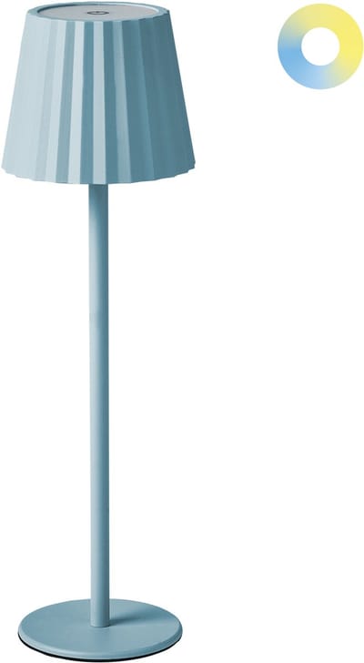 POMBEIRO - Tafellamp - Lichtblauw - Aluminium/IJzer