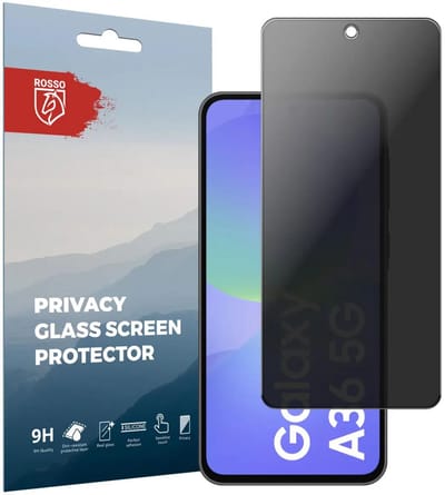 Rosso Privacy Screen Protector Geschikt voor de Samsung Galaxy A36 - 9H Gehard Glas - Case Friendly Tempered Glass - Eenvoudige Installatie
