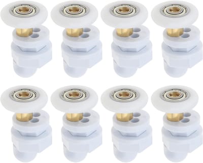 Dailygoods- Douchedeurrollen 8 Stuks - 25 mm Roldiameter - Geschikt voor 4-6 mm Glazen Deuren - Koper/POM - Ultra-Stil - Eenvoudige Installatie - Douchedeurwielen