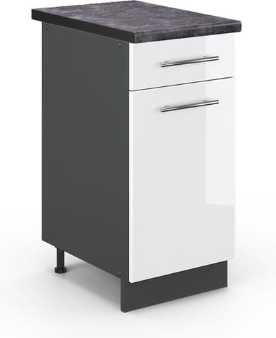 Vicco Fame-Line Keukenonderkast – 40 cm, WB Antraciet Wit Hoogglans
