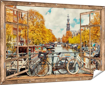Gards Tuinposter Brullende Leeuw - Zwart Wit - 90x60 cm - Tuindoek - Tuindecoratie - Wanddecoratie buiten - Tuinschilderij