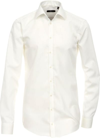 VENTI modern fit overhemd - mouwlengte 72 - beige - Strijkvrij - Boordmaat: 41 (EU maat: L)
