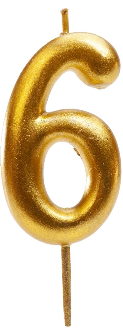 Dekora Gold Comic Birthday Candle - 6