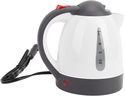 Elektrische Reiswaterkoker - Waterkoker op Batterijen - Onderweg Warm Water - Automatische Uitschakeling - 1000 Ml Capaciteit - Zilver