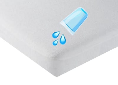 Waterdicht Matras Topperbeschermer-Hoeslaken-Molton-flanel-100% katoen -Antibacteriëel-Rondom Elastiek-Wit-2Persoons-160x220-Hoekhoogte tot 15cm