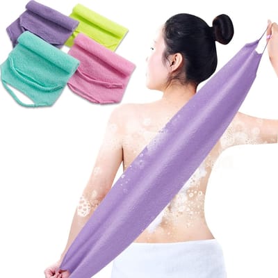 Exfoliërende Rug Scrubber met Handvatten - Verlengbare Wasdoek voor Diepe Reiniging, Massage en Huidverzorging in de Douche