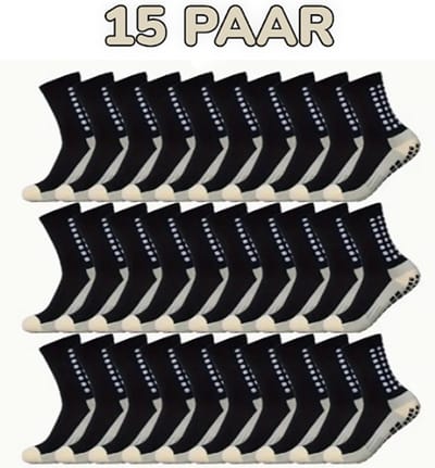Dutchers® Gripsokken voetbal - 15 Paar - Maat 39/44 - Sportsokken - Voetbalsokken - Trainingssokken - Sokken - Anti glij effect - Extra steunend ademend
