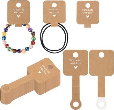 Prijskaartjes - 100 stuks - Hangtag - Papier - Prijslabel - Etiket - Kaarten - Beschrijfbare - Voor sieraden, kleding, ringen, kettingen, oorbellen, prijsidentificatie - 10*4CM