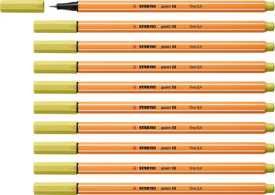 STABILO point 88 - Premium Fineliner - Fine 0,4 mm – Mosterd – Doos 10 stuks