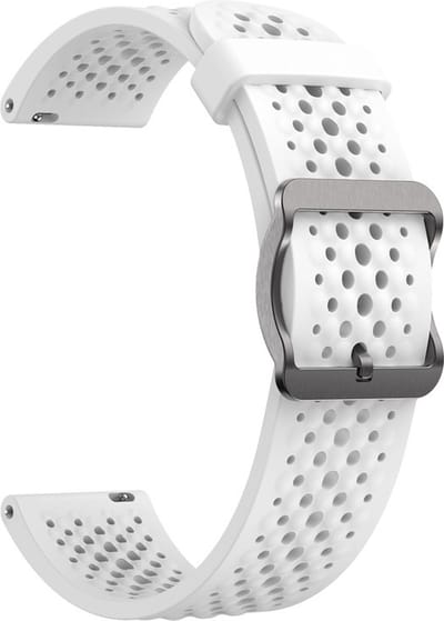 Siliconen bandje - geschikt voor Xiaomi Mi Watch / Watch 2 (PRO) / Watch S1 / Watch S1 Pro / Watch S2 / Watch S3 / Watch S4 / Watch S5 / Haylou / Redmi Watch 5 Active & Lite - wit