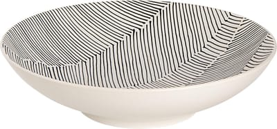 Palmer - Leaf - Schaal - Kom - Reliëf - 70 cl - ø 19 cm - Wit/Zwart - Stoneware - Bordenset
