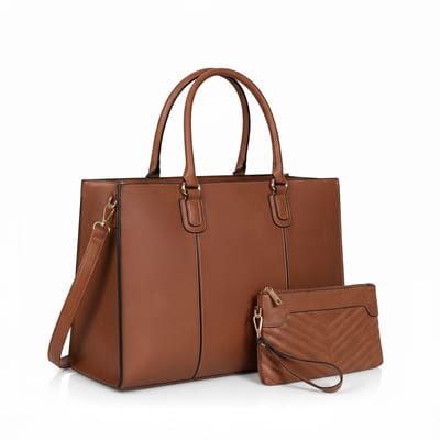 PolkaHome Laptoptas voor 15,6 inch - Multifunctionele schoudertas met clutch voor werk en reizen