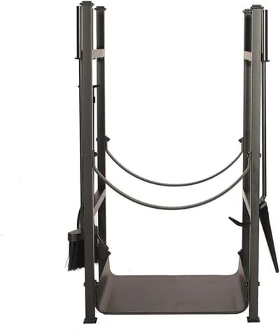 Houtrek Set - Metalen Opslag - Haardhout Opslag - Geïntegreerde Haken - 76 cm Hoog - Zwart