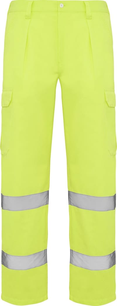 High Visibility Broek Fluor Geel / met reflecterende band size 44