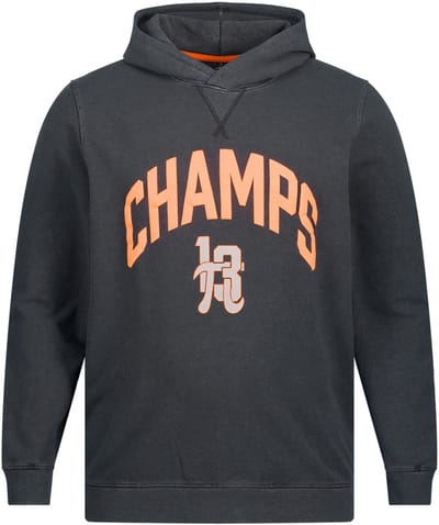 JAY-PI - Heren - Hoodie fitness vintage look capuchon - Grafietgrijs - Maat XXL