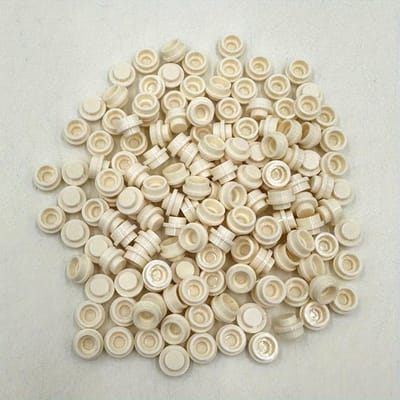 100 pièces Blocs de Construction DO-IT-YOURSELF Plaque Ronde 1x1 Kit Pixel Art Brique en Gros Compatible 4073 Figurine Anime Enlighten Cadeau pour Enfants blanc