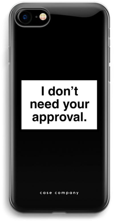 Case Company® - Hoesje geschikt voor iPhone SE 2020 hoesje - Don't need approval - Soft Cover Telefoonhoesje - Bescherming aan alle Kanten en Schermrand