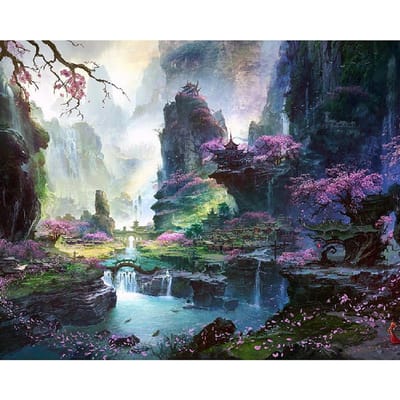 Peinture diamant thème  terre de montagne d'eau , broderie 3D, point de croix, mosaïque, décor en strass, à faire soi-même, 5D 20X30CM gray