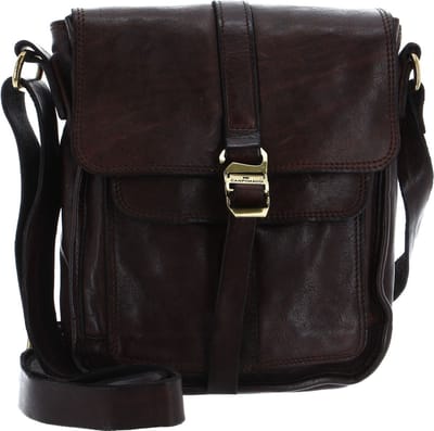 CAMPOMAGGI Leren Schoudertas Crossbody Moro Bruine