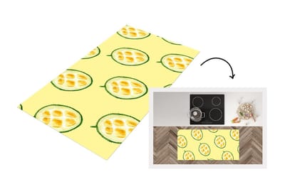 Keukenloper - Loper keuken - Fruit - Citrus - Patronen - Geel - 120x60 cm - Keukenloper vinyl