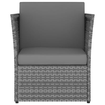 vidaXL - Tuinstoel - met - voetenbank - poly - rattan - antracietkleurig
