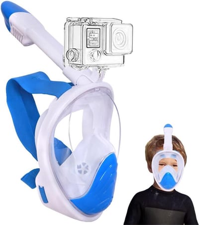 Opvouwbaar Volgelaatsmasker voor Kinderen | 180° Gezichtsveld | Anti-Condens | Inclusief Camerahouder & Opbergtas