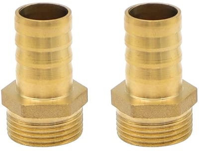 Dailygoods- Slangverbinders Set van 2 - Messing Koppeling - G3/4 x 19 mm - Corrosiebestendig - Voor Water/Brandstof/Luchtleidingen - Eenvoudige Installatie - Slangaansluiting