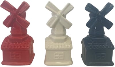 Vazen Holland molen rood, wit blauw 6x6x13cm - Holland dutchmix vase mill