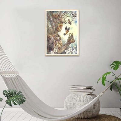 Ronde 5D DIY diamant schilderij  Abstracte boom man  3D borduren kruissteek mozaïek strass 20X30CM gray