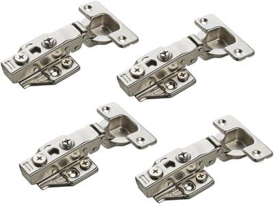 SOTECH 4 stuks SOFT-CLOSE komscharnieren 110° hoekaanslag T48 met snelmontage KLIP komscharnieren incl. montageplaten met excentrische verstelling komscharnier met 3D verstelling